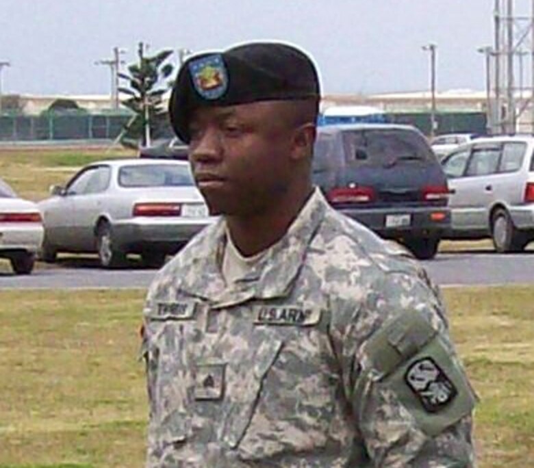 A memorial service was held May 17 in remembrance of Staff Sgt. Kenneth Thomas, 1-1 Air Defense Artillery Battalion, pictured here. Staff Sergeant Thomas and Sergeant Richard Smith were killed in car accident May 12 on Okinawa, Japan.
(U.S. Air Force/Airman 1st Class Kasey Zickmund)