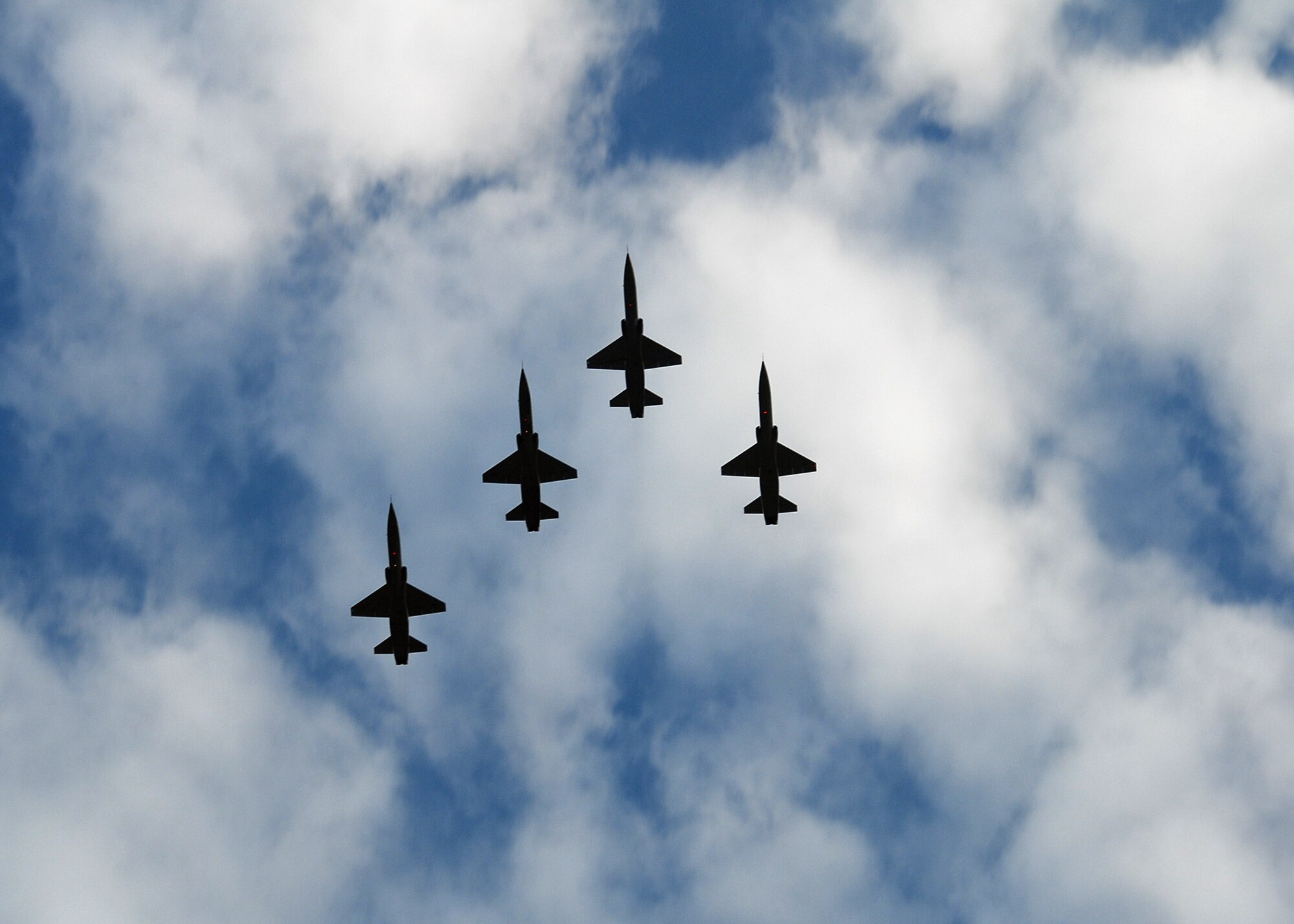 A flight of T-38 Talons from the 80th Flying Training Wing fly over the annual Armed Forces Day Parade, providing a high-flying salute to men and women who served in the past and serve today. (U.S. Air Force photo/Mike Litteken)