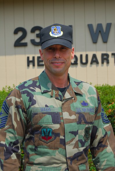 Chief Master Sgt. Michael Mazzi, 23rd Wing Command Chief, says farewell to Team Moody May 24 when he retires after 30 years of active duty service. (U.S. Air Force photo by Tech. Sgt. Parker Gyokeres)