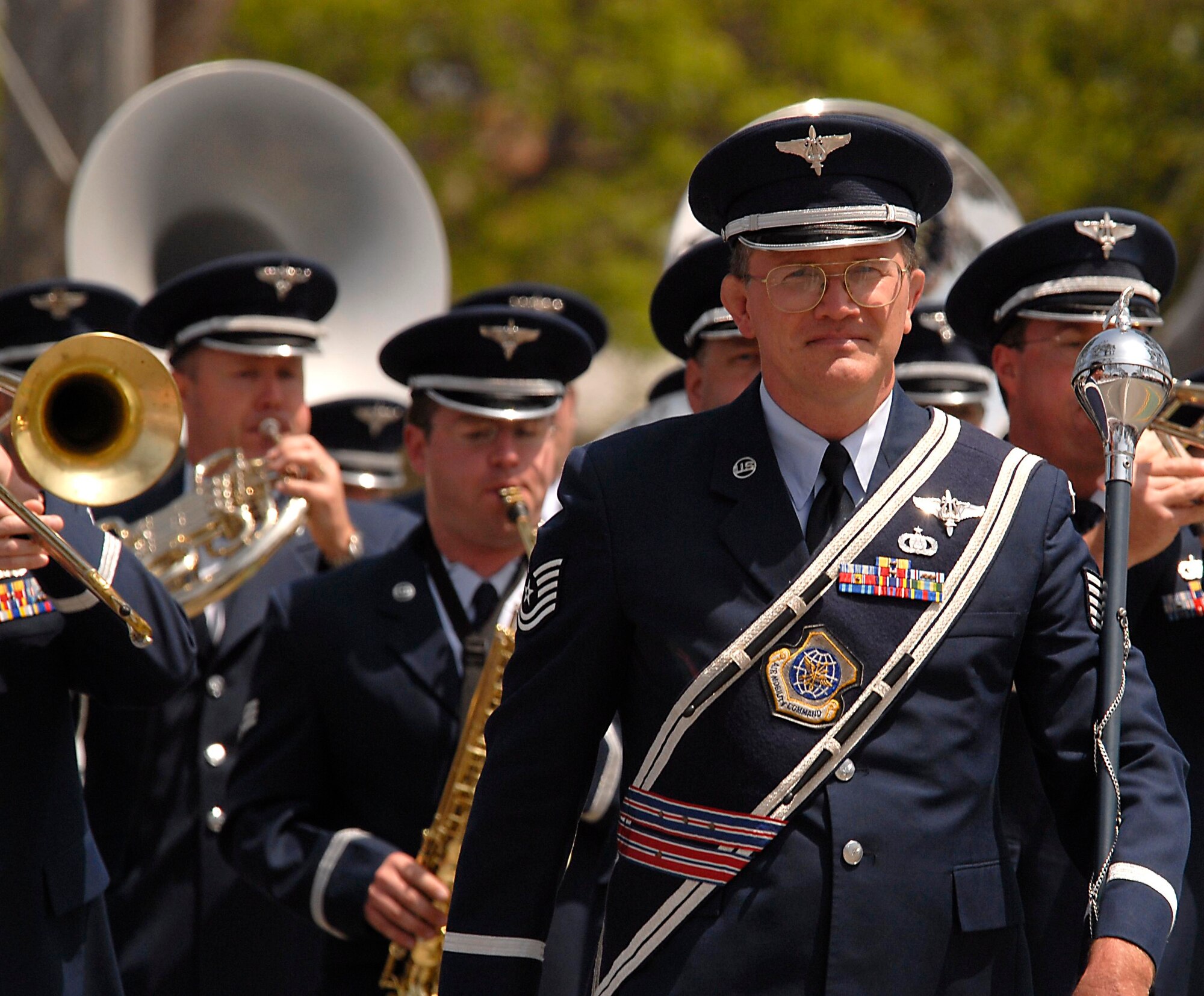 The Air Force's Band of the Golden West from Travis AFB marched in the 2007 Torrance Armed Forces Day Parade, May 19. Gen. Kevin Chilton, Air Force Space Command commander, served as the Grand Marshal for the parade. A Los Angeles AFB honor guard led the way as Los Angeles, Edwards, and Vandenberg Air Force Bases and March Air Reserve Base marched passed the crowds with a total of more than 300 airmen participating. 
