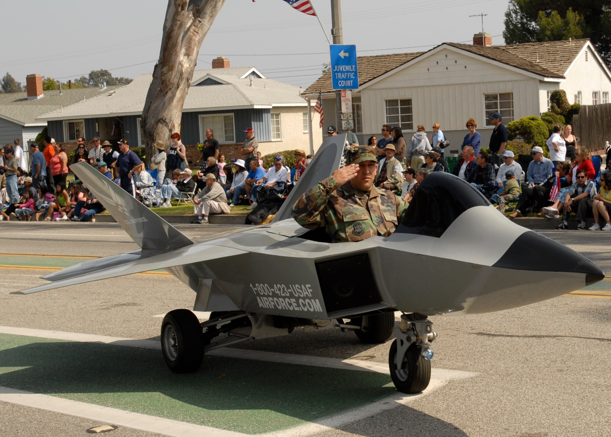 The 369th Recruiting Squadron's mini Rapror was featured in the 2007 Torrance Armed Forces Day Parade, May 19. Gen. Kevin Chilton, Air Force Space Command commander, served as the Grand Marshal for the parade. A Los Angeles AFB honor guard led the way as Los Angeles, Edwards, and Vandenberg Air Force Bases and March Air Reserve Base marched passed the crowds with a total of more than 300 airmen participating. 

