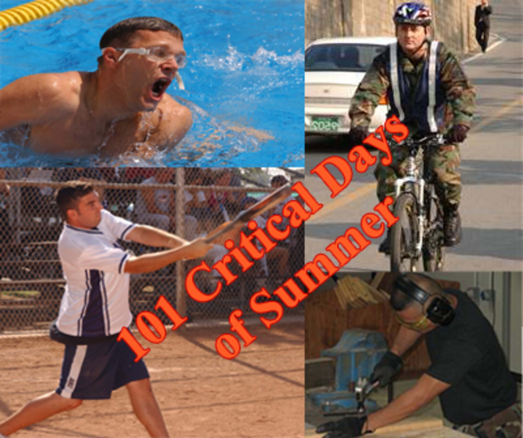 Statistics show that more than 60 percent of all Air Force fatalities, injuries and mishaps occur in the summertime months between Memorial Day and Labor Day. 
This year, the 101 Critical Days of Summer campaign begins May 25 and ends Sept. 4, and this is the time that all Airmen and family members should take extra precautions. (U.S. Air Force graphic by Airman 1st Class Tim Taylor)
