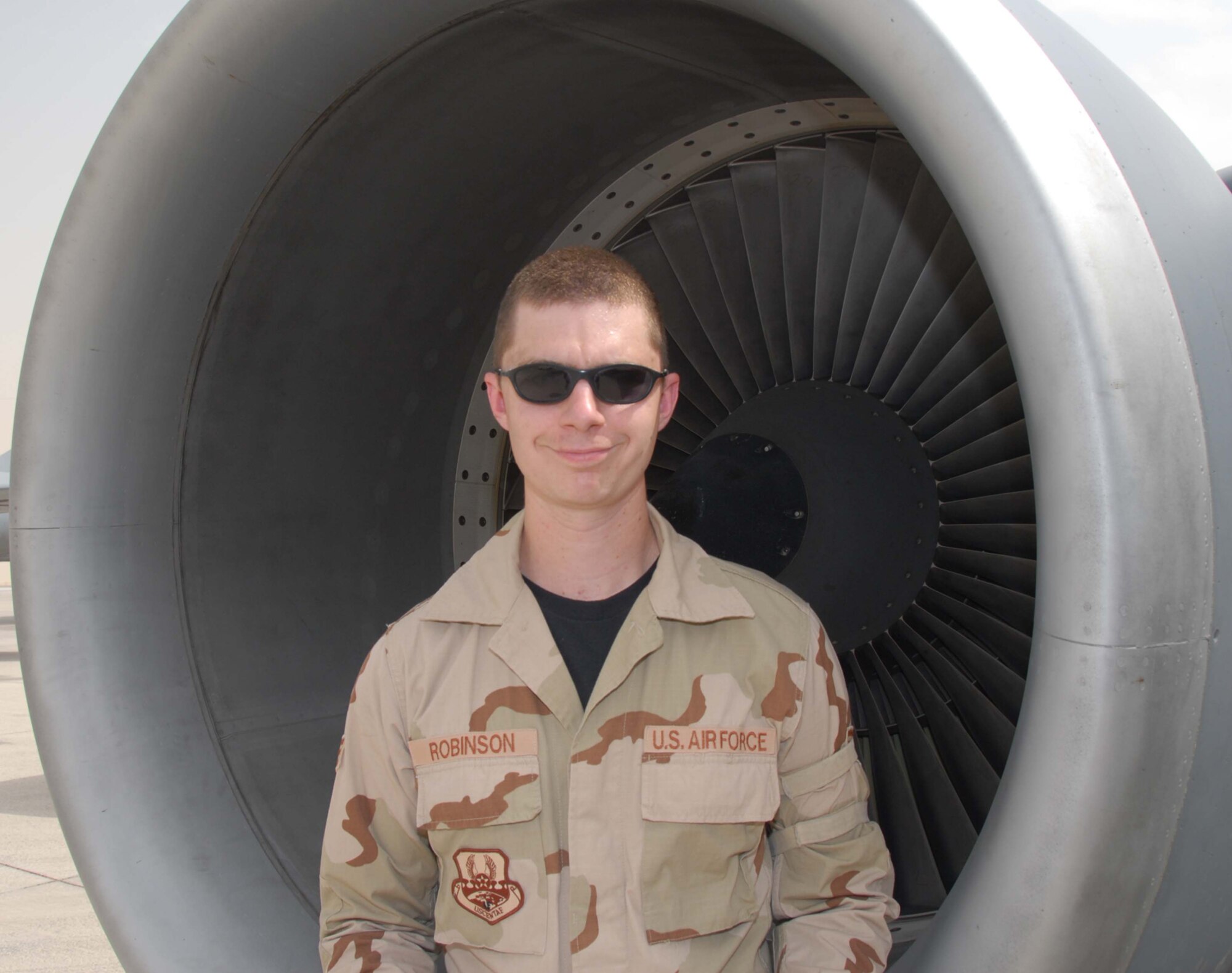 “Hi, everybody!” – Senior Airman John Robinson, 22nd Maintenance Squadron (Photo by Master Sgt. Bobby Burgess)