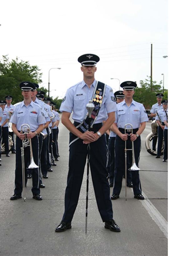 The USAF Heartland of America Band's Ceremonial Band led by Staff Sgt Matt Erickson