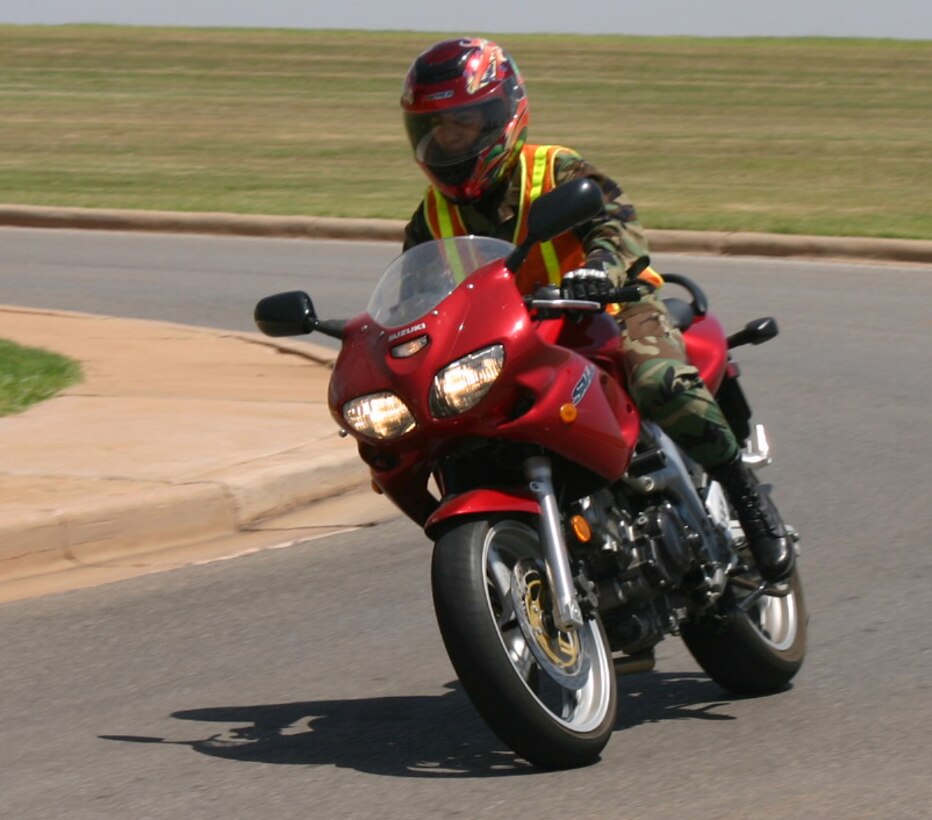 Motorcycles can be fun, but they can also be just as dangerous. All riders should make sure they use the proper personal protective equipment and know the rules of the road when riding. (U.S. Air Force photo/John Ingle)