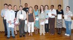 The Randolph Enlisted Wives Club presented college scholarships to 15 Greater San Antonio area high school seniors May 1 at a luncheon honoring the recipients and their parents at the Randolph Enlisted Club. Scholarship winners from left to right:  William Perrin II, Christopher Iovino, Tamara Stephenson, Emilio Gutierrez, Anthony Perry II, Danielle Dieghart, Jenovia Morrison, Alexis Howlett, Alisha Antrium, Jenada Morrison, Letricia Williamson and Kiyanna Hughes. (U.S. Air Force photo by Rich McFadden)