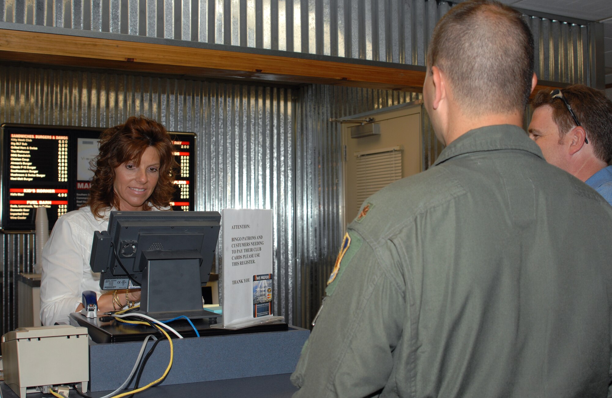 SEYMOUR JOHNSON AIR FORCE BASE, N.C. - Major Mark O'neal, 4th Operations Support Squadron, is one of the first on base to experience the new ordering method at Simply Seymour's. The restaurant has recently changed their ordering method to improve customer service while minimizing wait time.(U.S. Air Force Photo by Senior Airman Micky Bazaldua)