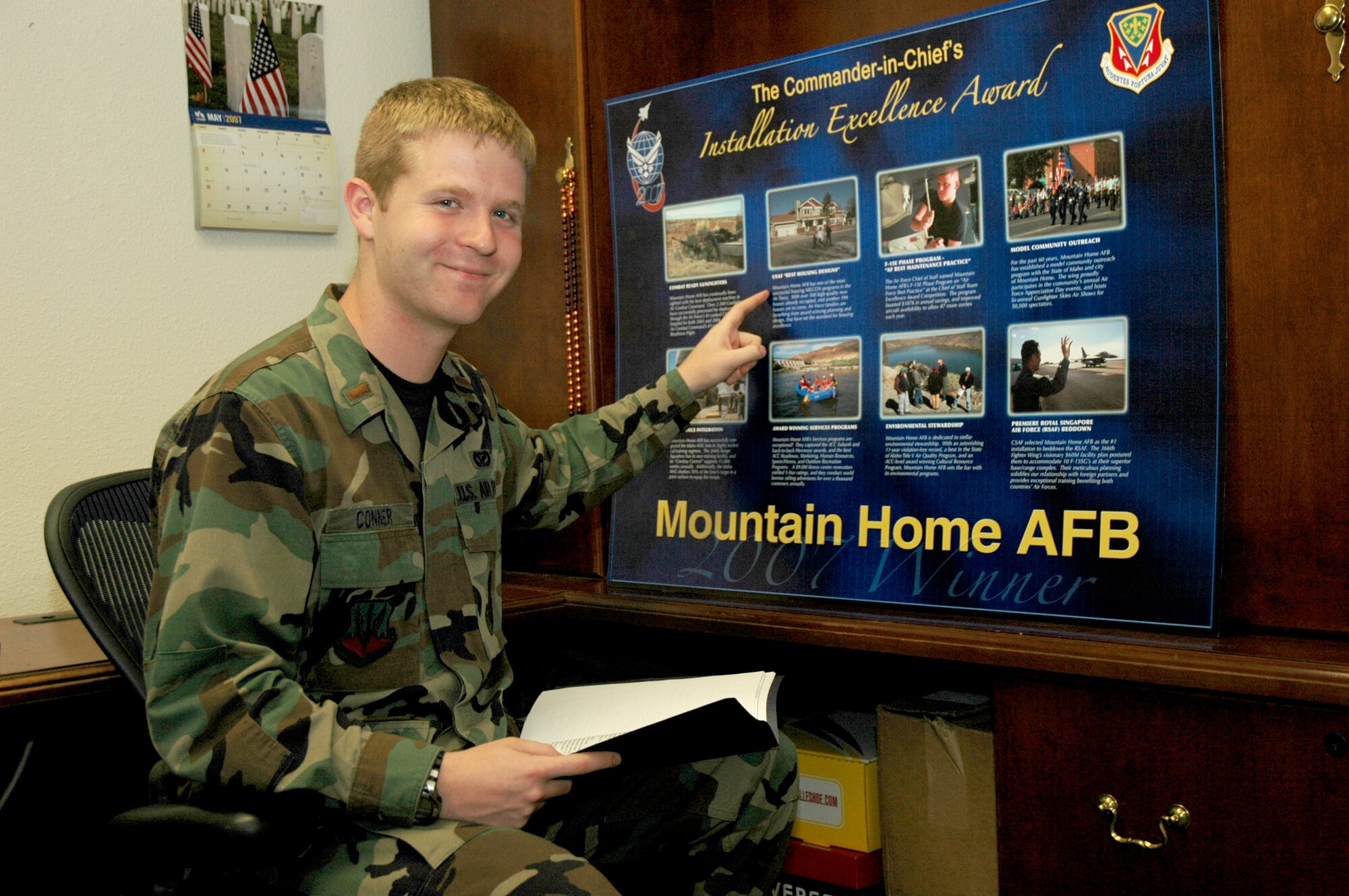 MOUNTAIN HOME AIR FORCE BASE, Idaho  -- Second Lt. John Paul Conner serves as 366th Mission Support Group's executive officer here. (U.S. Air Force photo/Airman Samantha S. DeVries)