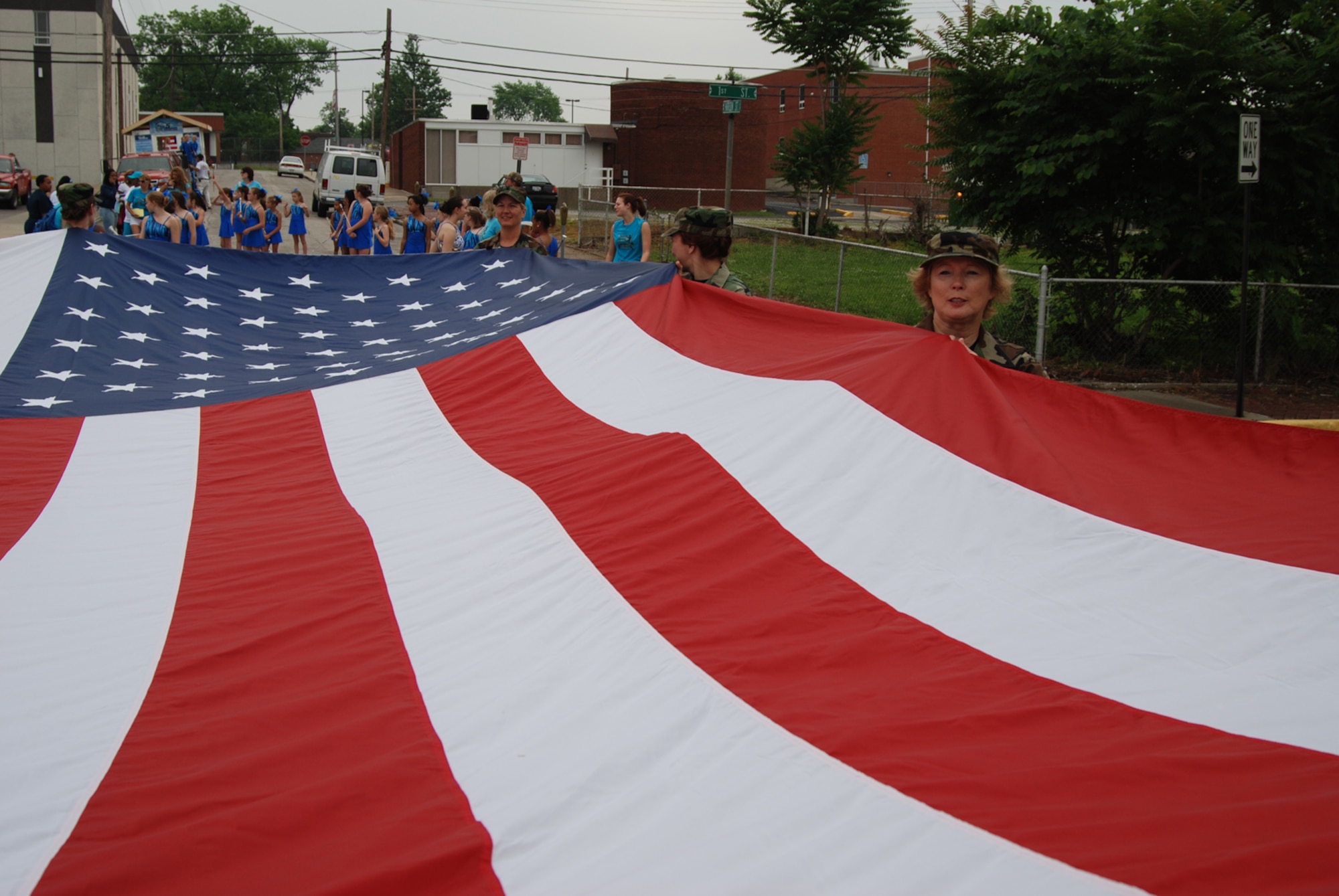 932nd Airlift Wing marches in Memorial Day parade.