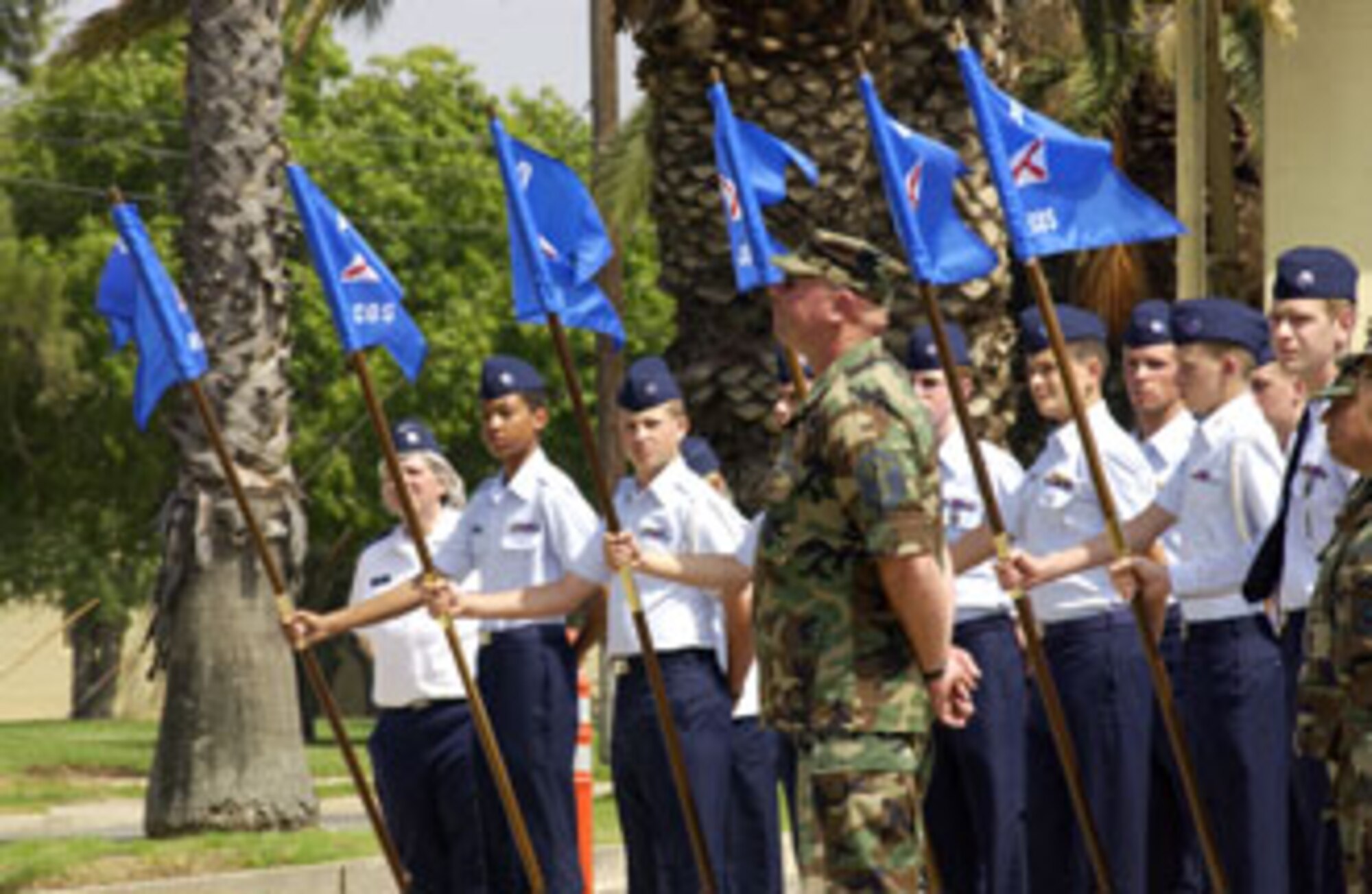 Several hundred Airmen showed up in front of the 452nd Air Mobility Wing headquarters building Sunday afternoon to participate in a very special commander’s call at March Air Reserve Base. The local Civil Air Patrol squadrons marched over to the Wing HQ building and joined in the formation.  Also standing in formation were representatives from every unit on base. Brig. Gen. James Melin, the 452nd commander, took time to address his troops as well as speak about the upcoming Memorial Day and its significance to all of us who proudly wear a military uniform. This time honored tradition of holding commander’s call at Wing HQ has years of historic value dating back to the days when past commanders -- including General Henry “Hap” Arnold, who took command of March Field in 1931 -- used to address Airmen from the balcony of the HQ building. (U.S. Air Force photo by Tech. Sgt. Michael Blair)