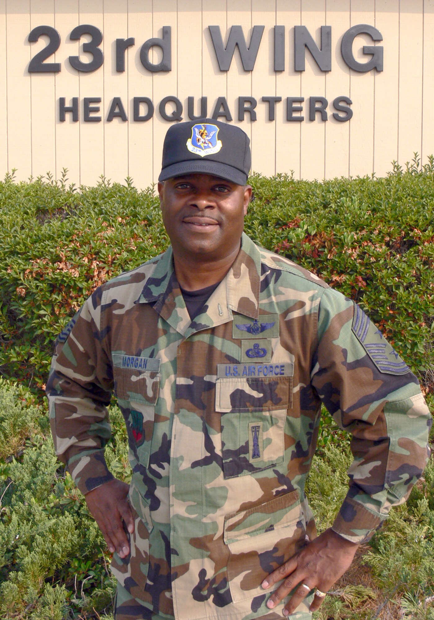 Chief Master Sgt. Henry Morgan, 23rd Wing Command Chief, officially took reigns of the top enlisted position at Moody May 24. The chief brings more than 29 years of active duty experience to the position. (U.S. Air Force photo by Airman 1st Class Eric Schloeffel)

