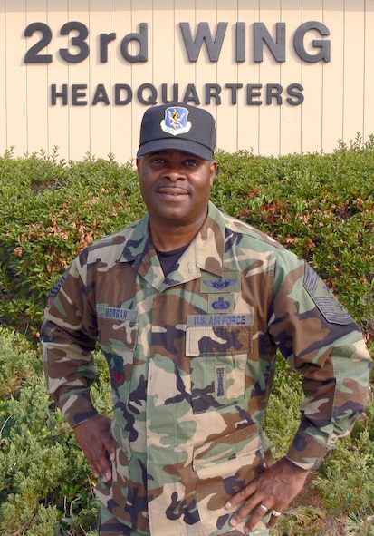 Chief Master Sgt. Henry Morgan, 23rd Wing Command Chief, officially took reigns of the top enlisted position at Moody May 24. The chief brings more than 29 years of active duty experience to the position. (U.S. Air Force photo by Airman 1st Class Eric Schloeffel)

