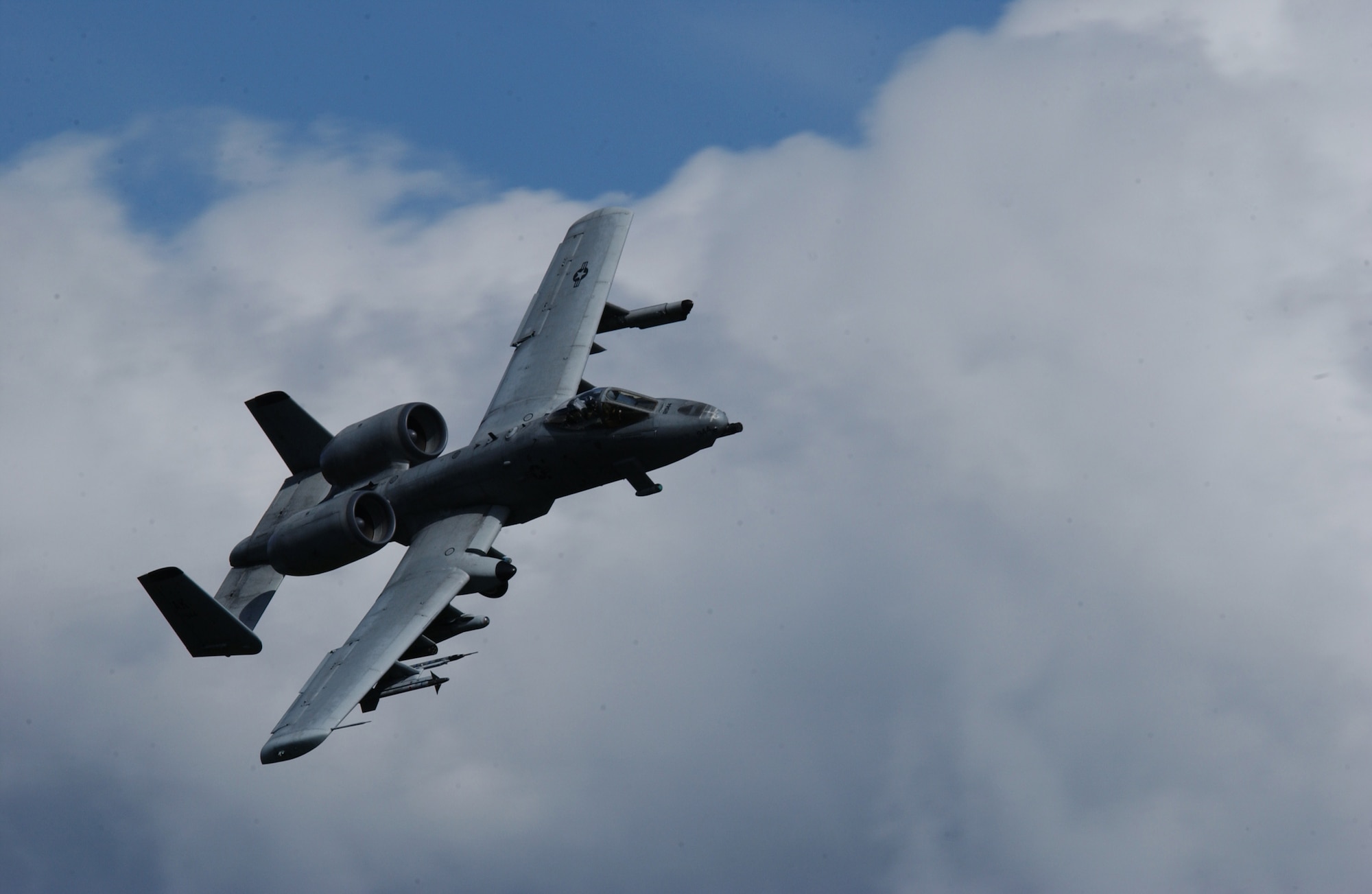 EIELSON AIR FORCE BASE, Alaska -- An A/OA-10 Thunderbolt II aircraft from the 355th Fighter Squadron prepares for a strafing run May 29 on the Pacific Alaska Range Complex. The 355th FS is tasked to provide mission ready A/OA-10s as well as search and rescue capability in Alaska and deployed sites worldwide. (U.S. Air Force Photo by Airman 1st Class Jonathan Snyder) 