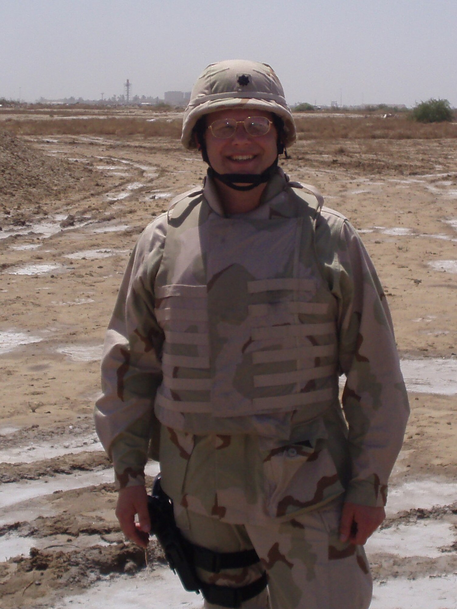 Lt. Col. Mike Nester, deployed from Fairchild’s 141st Air Refueling Wing, is currently serving as the 447th Civil Engineer commander, Sather Air Base, Iraq. About 25 civil engineers from the 141st are deployed to Sather; they expect to return to Washington in October. (Courtesy photo)