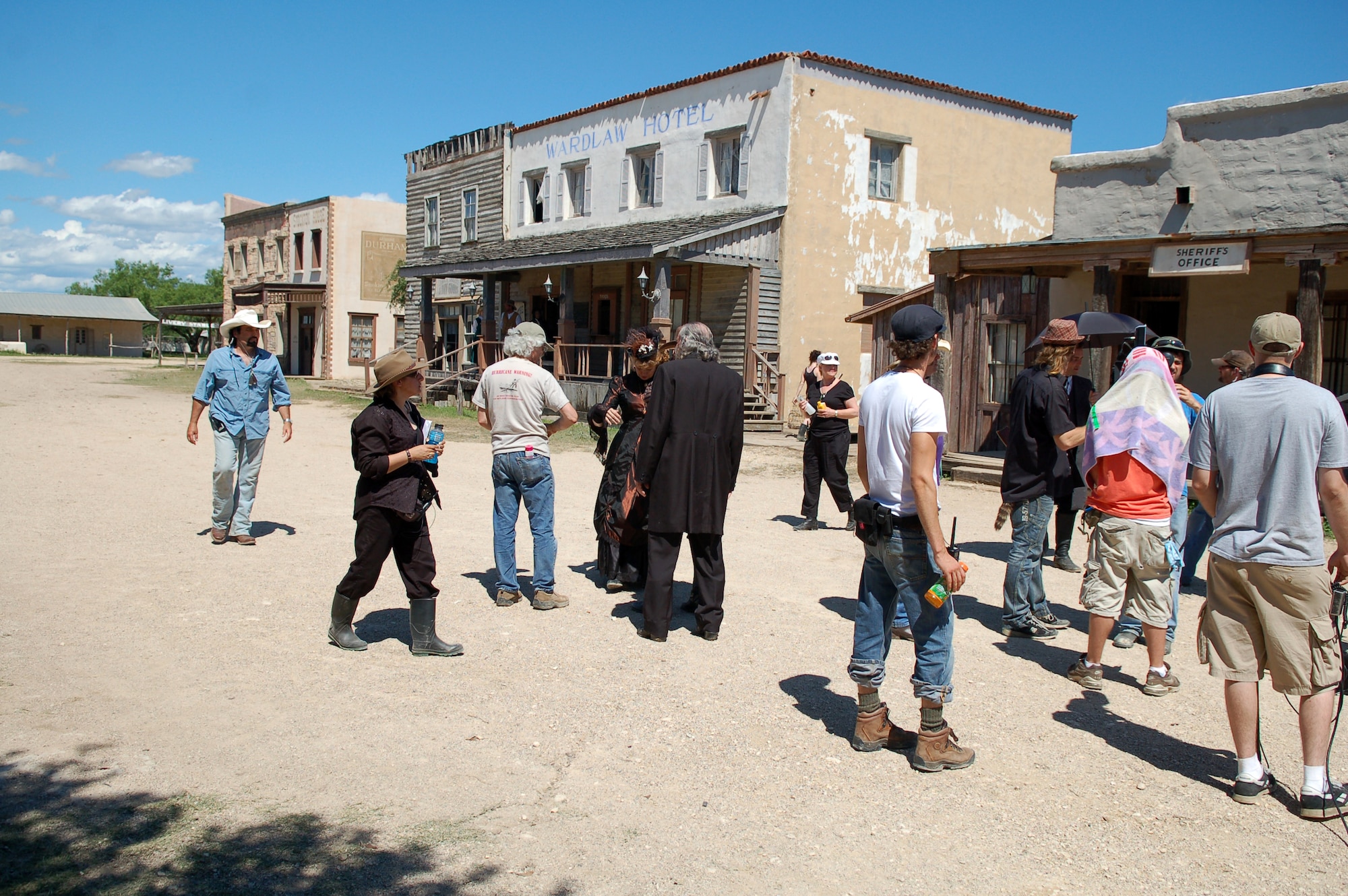 ALAMO VILLAGE, Texas -- The old, dusty streets at Alamo village buzz with life during the filming of “The Man Who Came Back,” which includes several Laughlin members as extras.  (U.S. Air Force photo by Staff Sgt. Austin M. May)