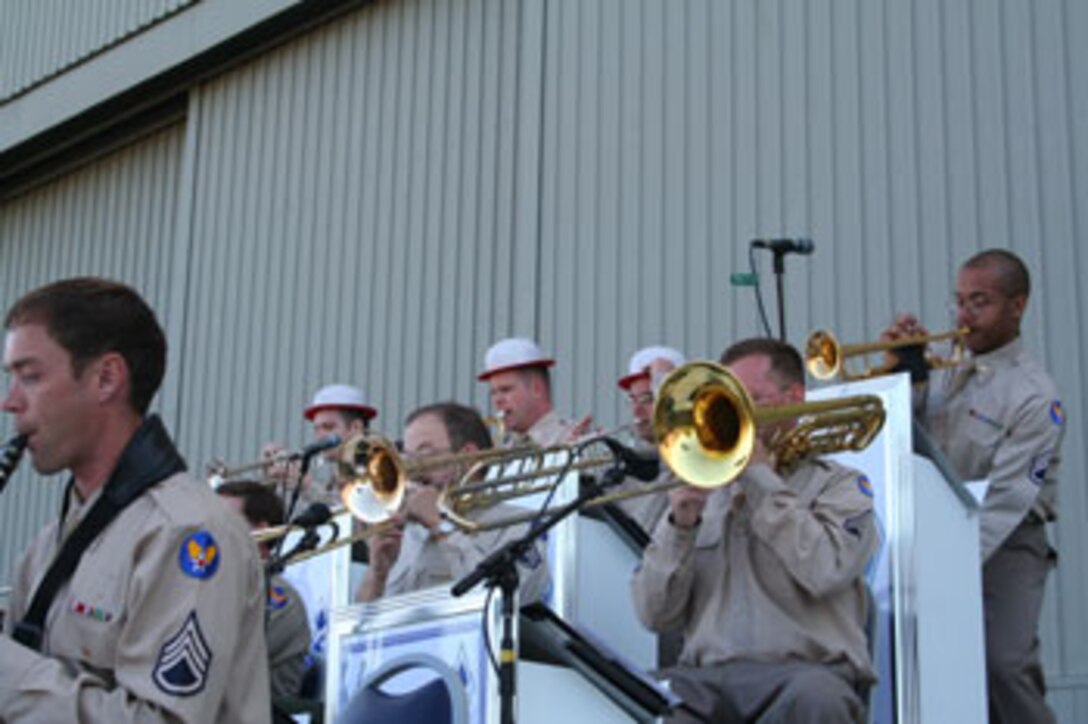 USAF Band of Flight Night Flight Jazz Band in concert at the annual Glenn Miller Tribute outside the National Museum of the USAF.