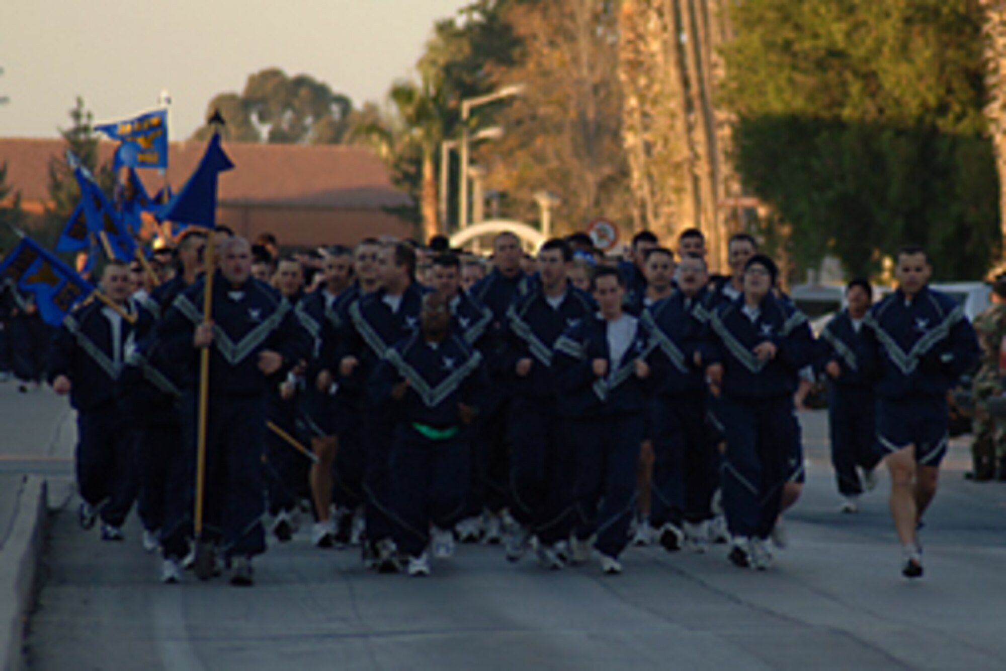 Members of Team Incirlik participate in a monthly Wing Run, on Nov. 30.  Here at Incirlik running is one of the most popular physical fitness activities practiced to keep in shape.  (U. S. Air Force photo by Airman 1st Class Kelly LeGuillon) (RELEASED)