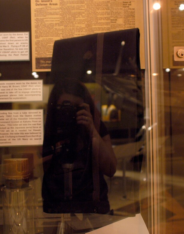 DAYTON, Ohio - Tuxedo trousers on display in the World War II Gallery at the National Museum of the U.S. Air Force. (U.S. Air Force photo)  