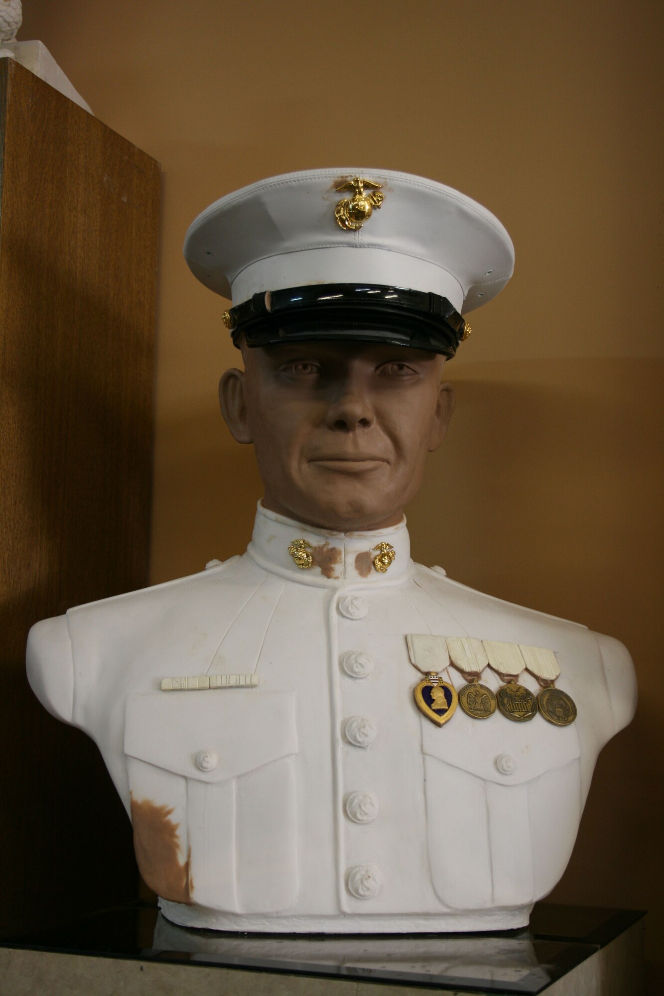 The complete bust of Private Nathan Clemons is shown before it is bronzed.  (Photo courtesy of Operation Never Forget)