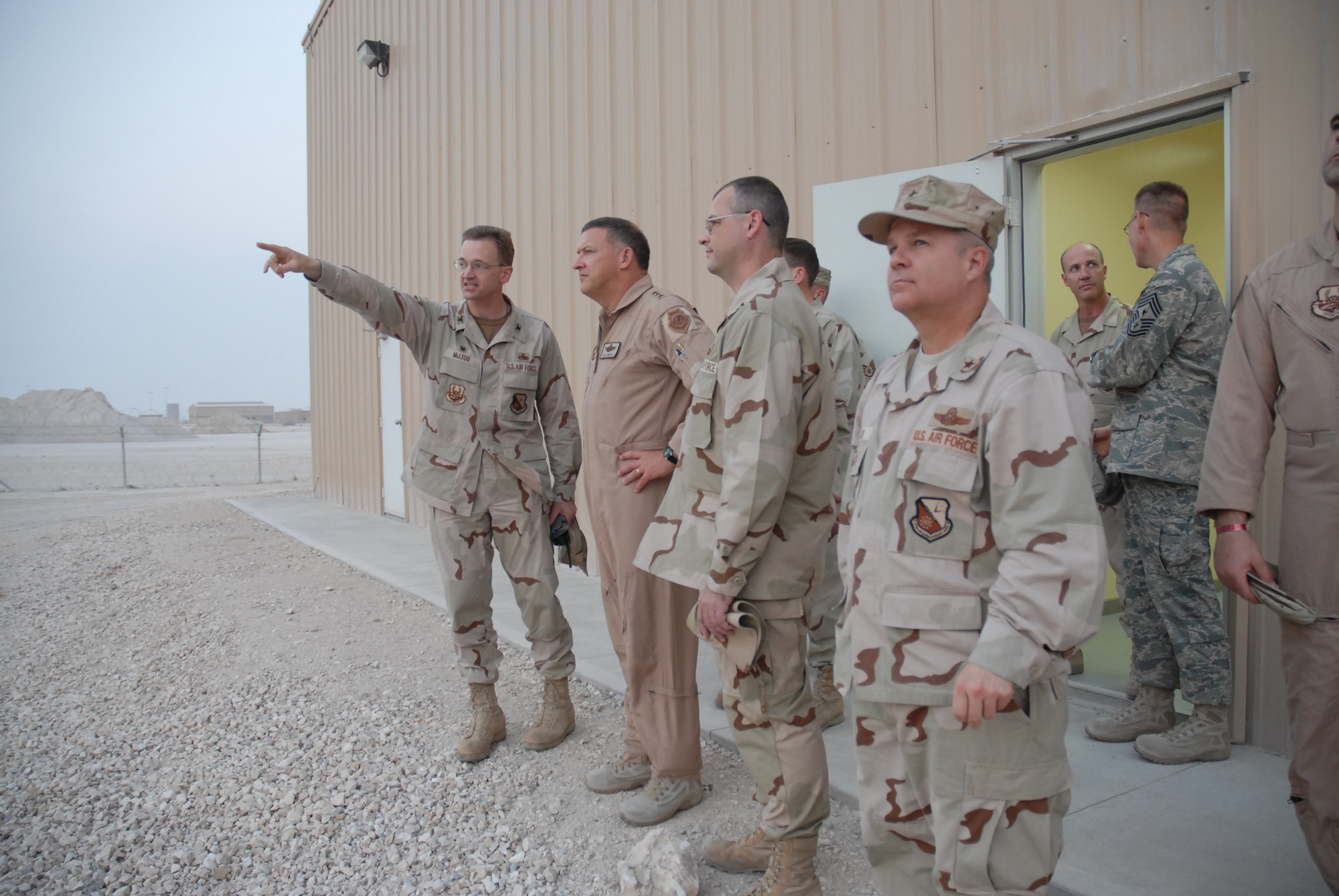 SOUTHWEST ASIA - Lt. Gen. Gary L. North visits the 379th Air Expeditionary Wing in Southwest Asia Oct. 27. General North is Commander, 9th Air Force and U.S. Central Command Air Force out of Shaw Air Force Base, S.C. One of the purposes of this trip is for General North to spend some time with as many of his airmen as he can. (U.S. Air Force photo/Staff Sgt. Douglas Olsen)
