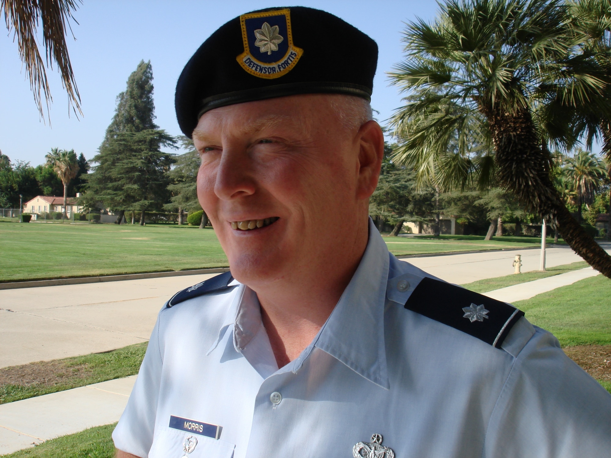 Lt. Col John Morris at March Air Reserve Base before his promotion to colonel and transfer to Hickham AFB as commander of the 624th Regional Support Group.  (U.S. Air Force photo)