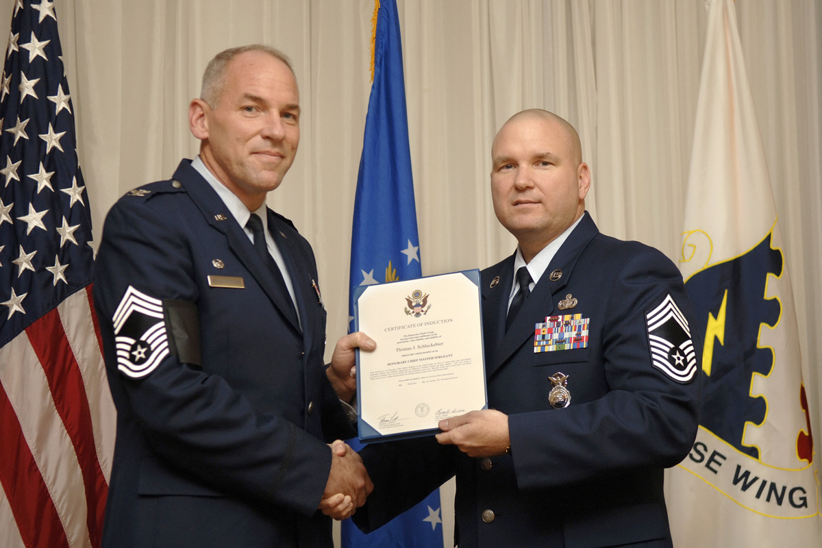66 ABW commander honorary chief > Air Force Base