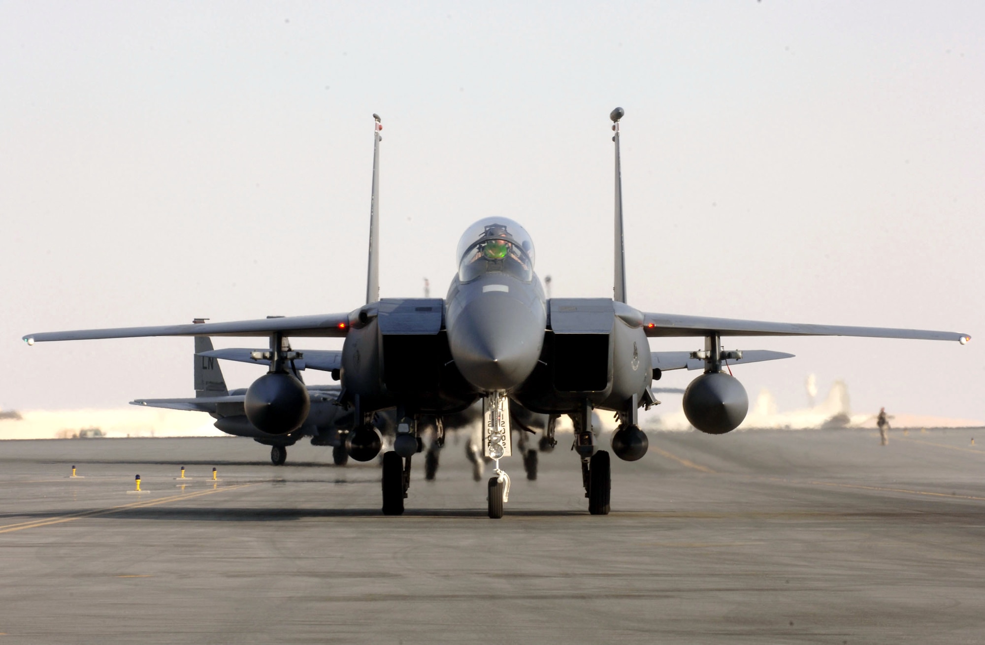 The Air Force grounded its F-15 fleet on Nov. 3 following the crash of a Missouri Air National Guard F-15C aircraft Nov. 2. F-15s assigned North American Aerospace Defense Command and U.S. Central Command Air Forces will be on ground alert and fly missions if required.  (U.S.Air Force courtesy photo)