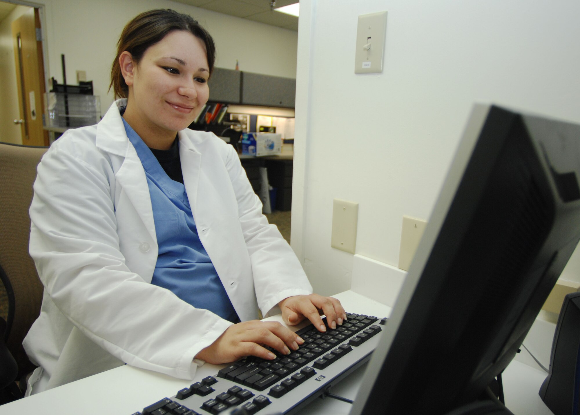 MOUNTAIN HOME AIR FORCE BASE, Idaho -- Airman 1st Class Christine Rodriguez serves as a dental apprentice with the 366 Aeromedical Dental Squadron. (U.S. Air Force Photo/ Airman 1st Class Ryan Crane)