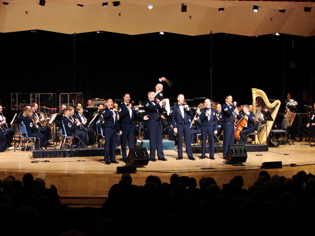 Tenor section of the Singing Sergeants with Concert Band