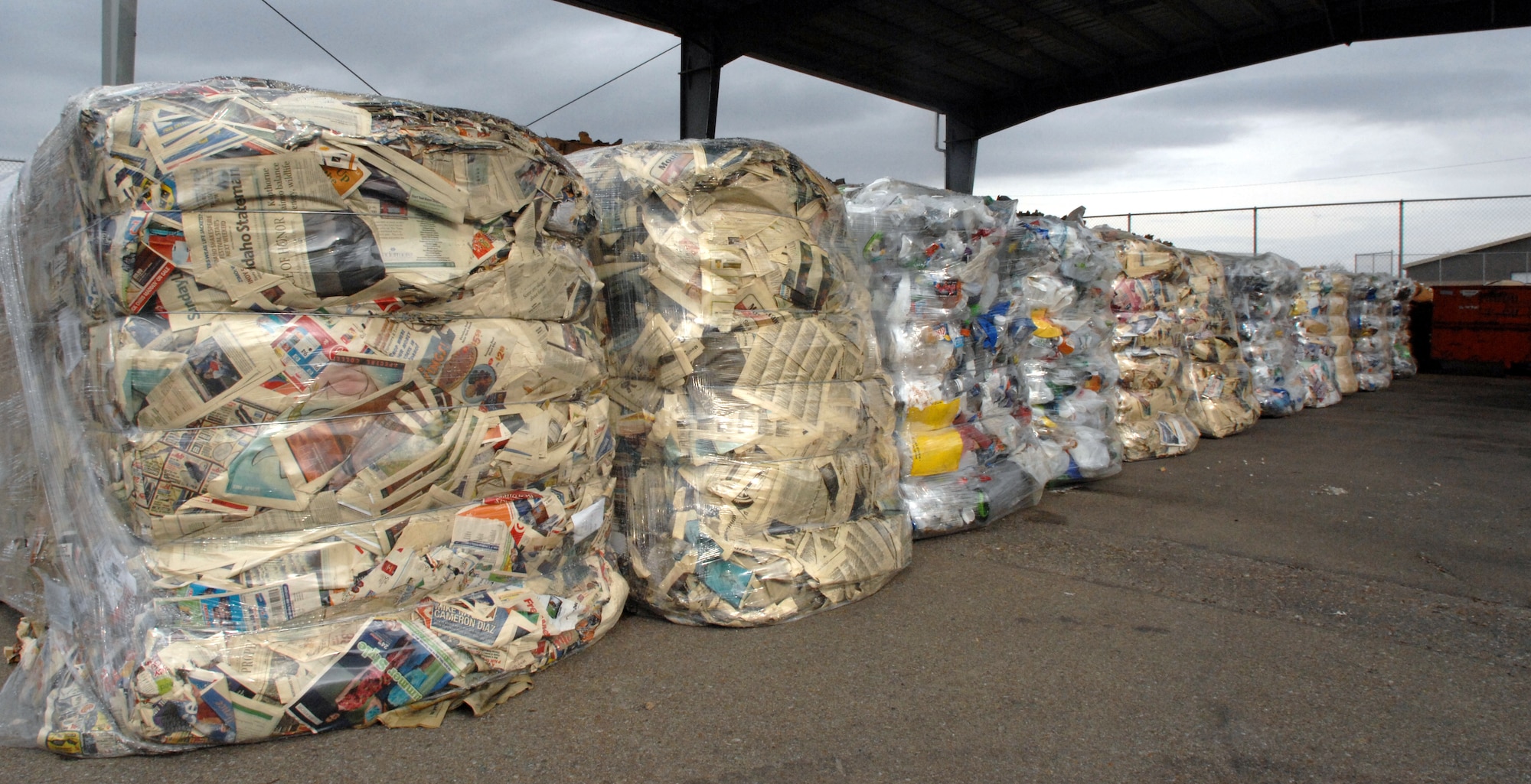 MOUNTAIN HOME AIR FORCE BASE, Idaho - Old newspaper waits to get recycled at the base recycling center Oct. 30. According to the base recycling center, during the 2007 fiscal year almost one million pounds of materials were recycled. (U.S Air Force photo by Airman 1st Class Stephany Miller)
