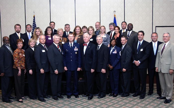 Team Charleston inducted 31 new honorary commanders during a luncheon ceremony Oct. 31 at the Charleston Club. The Honorary Commanders Program was designed to foster support between the base and local communities and it provides a unique opportunity for members of the Charleston area to shadow squadron and group commanders at Charleston Air Force Base. (U.S. Air Force photo/Airman 1st Class Katie Gieratz)