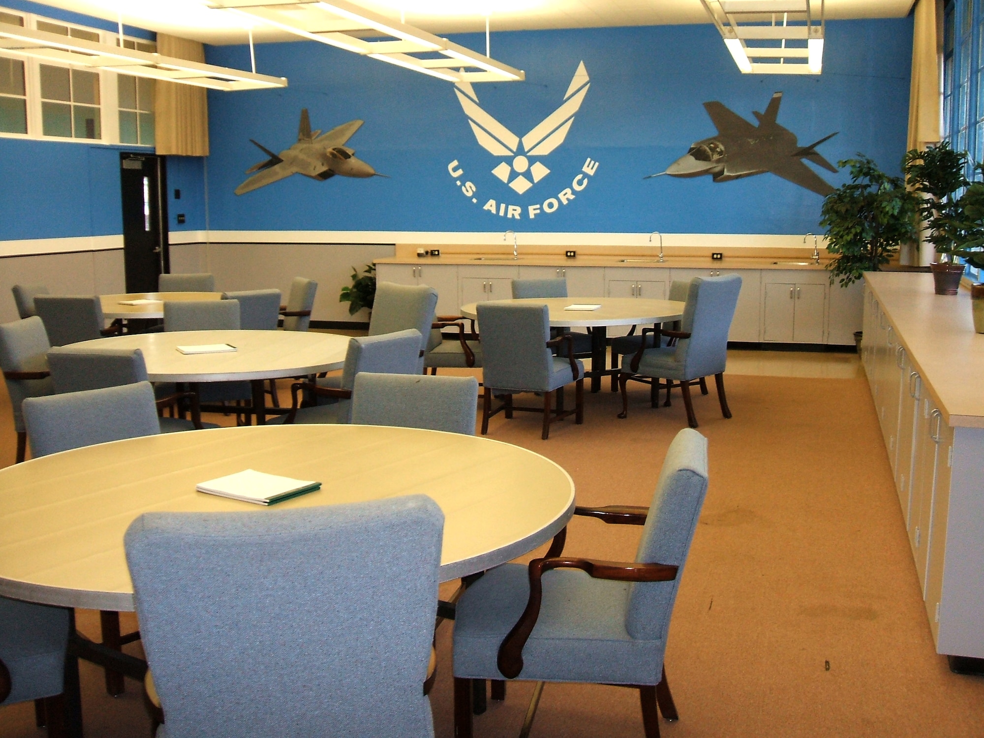 The Center of Excellence's new "Howlin' Dawg" room features new paint, decorations, graphics, furniture and study materials for local students. The room's renovation was performed by the 412th Aircraft Maintenance Squadron here. The Howlin' Dawg room will be used for tutoring and mentoring students from Desert High School, North Edwards High School and Boron High School. The facility will also be available for middle school students. (Courtesy photo)