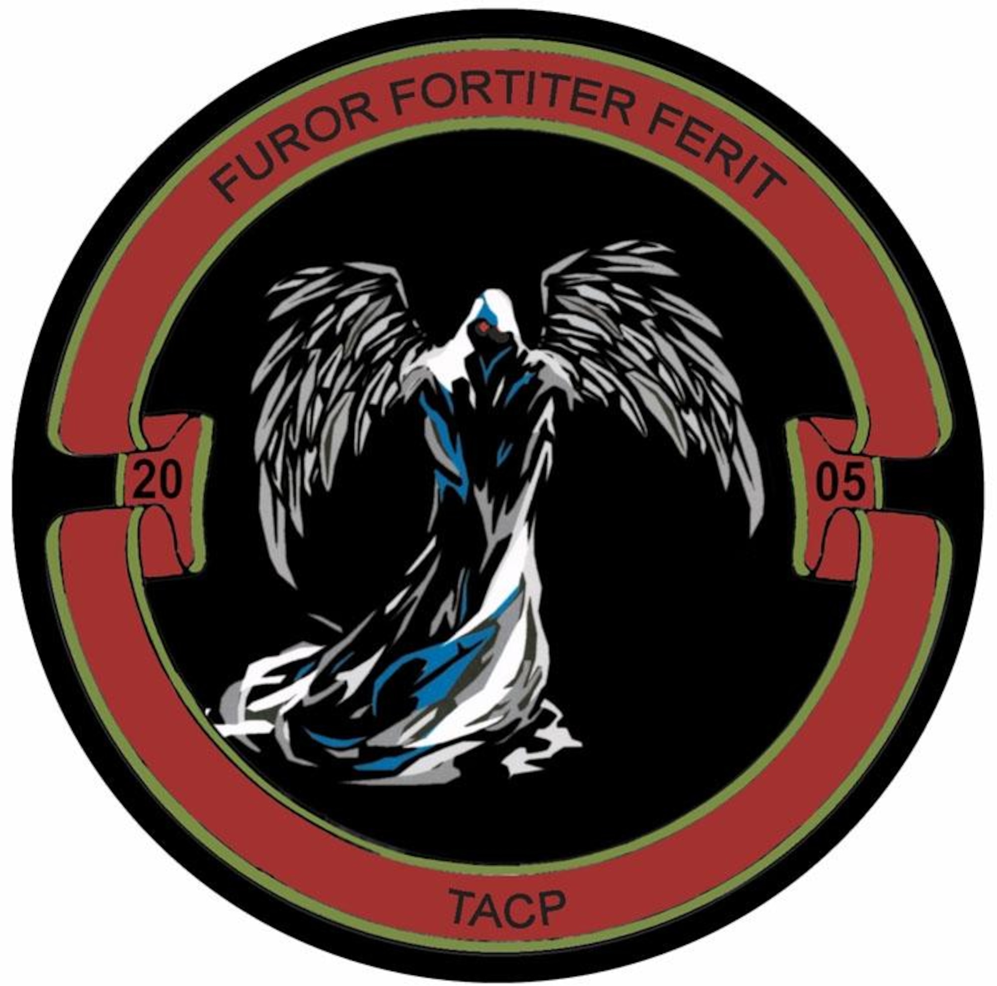 The unit seal for the Tactical Air Control Party battery at Varde, Denmark. Danish JTACs are participating in Atlantic Strike VI, a U.S. Central Command Air Forces-sponsored exercise focused on improving air-ground coordination during urban close air support operations. The slogan translates to "our anger hits you hard." (Courtesy Photo)