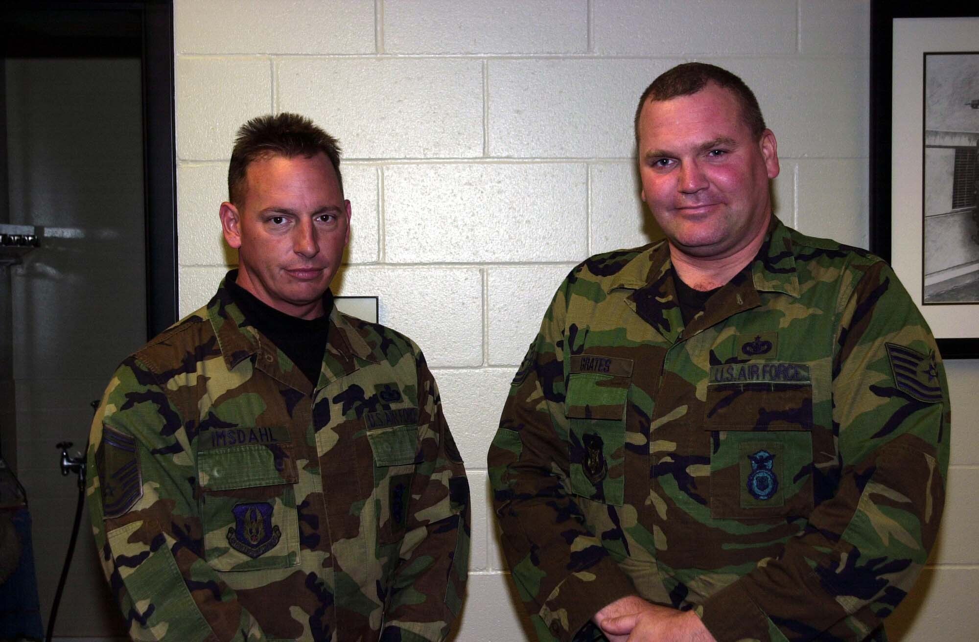 Senior Master Sgt. Jeff Imsdahl (left) and Tech. Sgt. Jeff Grates.