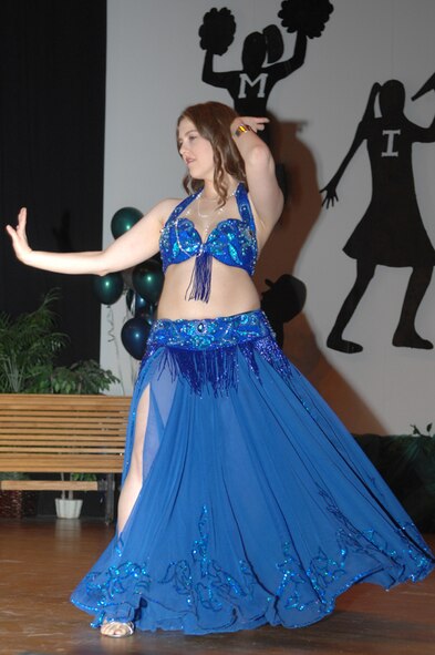 MINOT AIR FORCE BASE, N.D. -- Beth Jones won 1st runner up in the adult category in the base's annual talent show, here, Nov. 8.  Winners were presented with a trophy and a base exchange gift certificate.  (Photo by Senior Airman Stacy Moless) 