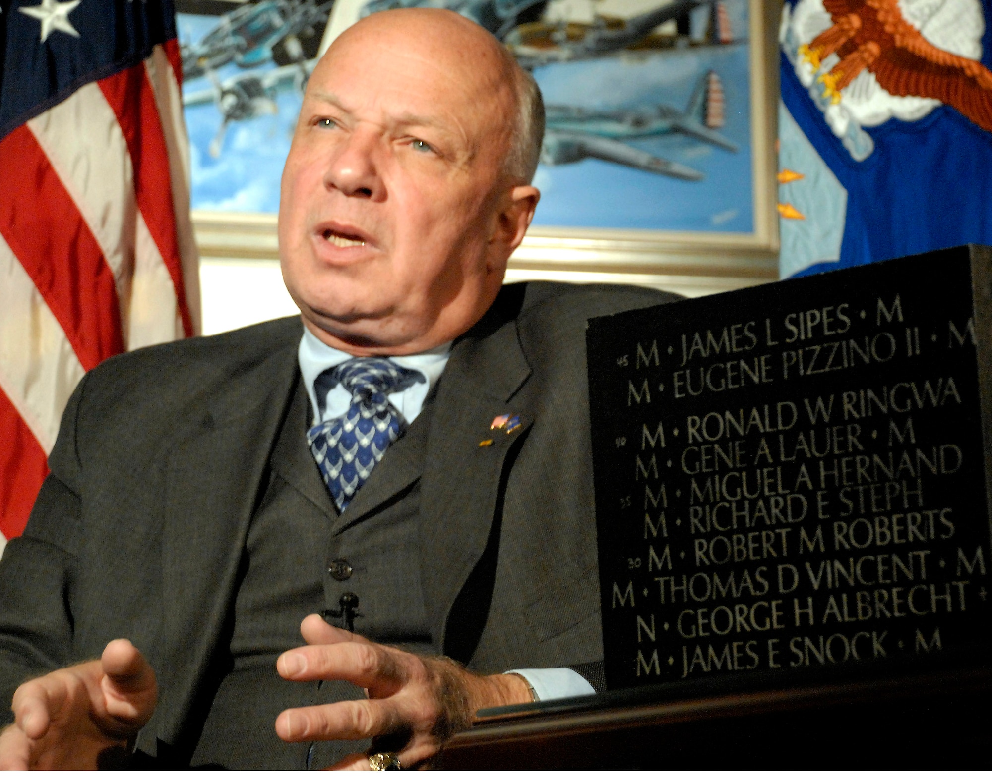 Mr. John Wheeler, special assistant to the Secretary of the Air Force, chaired the Vietnam Veterans Memorial Fund, which was the organization responsible for building the memorial located on the National Mall. (U.S. Air Force photo/Staff Sgt. Monique Randolph)