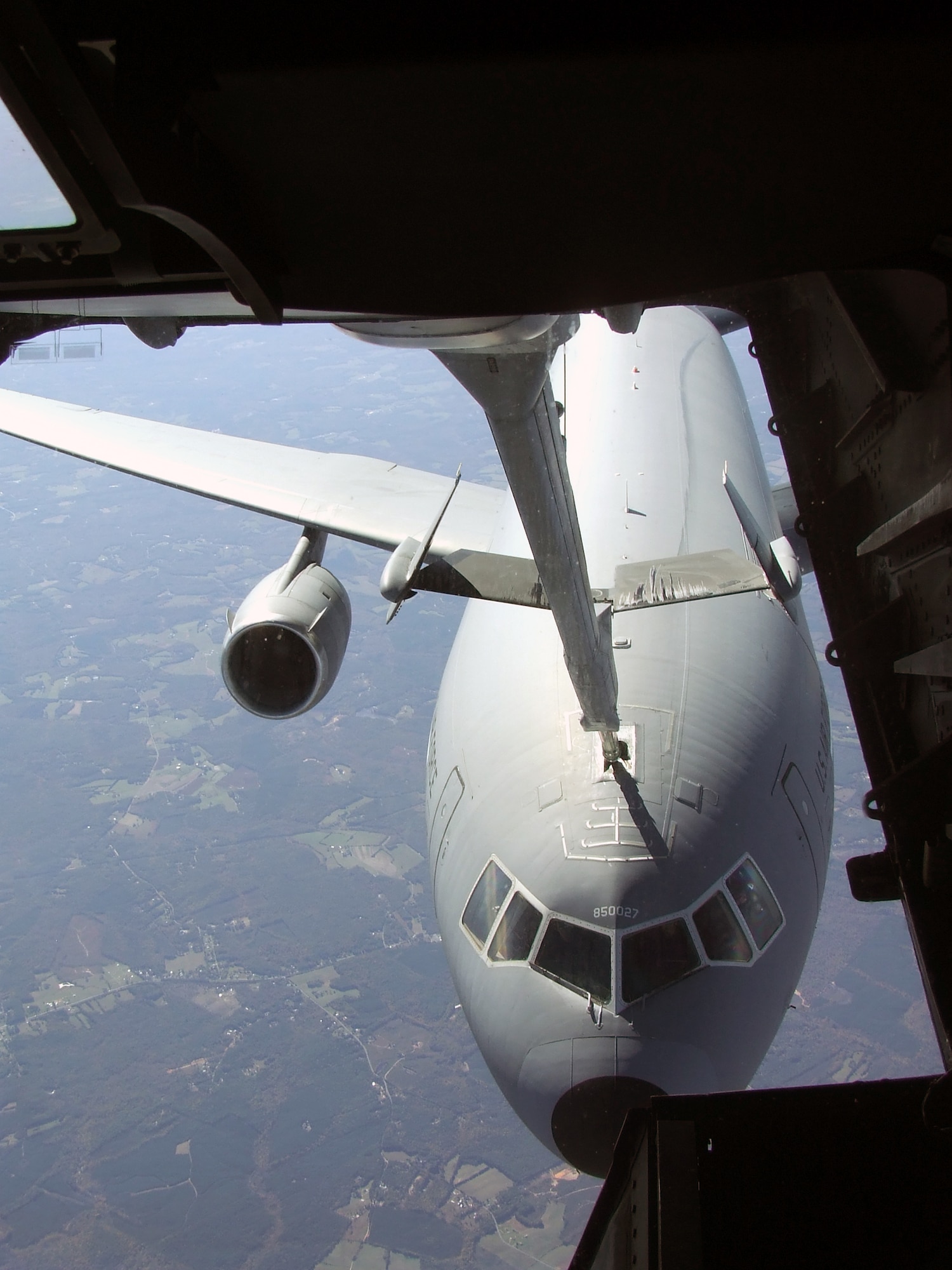 A KC-10 Extender from McGuire Air Force Base, N.J., is refueled by another KC-10 from McGuire during a mission somewhere over the Eastern United States Oct. 28.  (U.S. Air Force Photo/Tech. Sgt. Scott T. Sturkol)