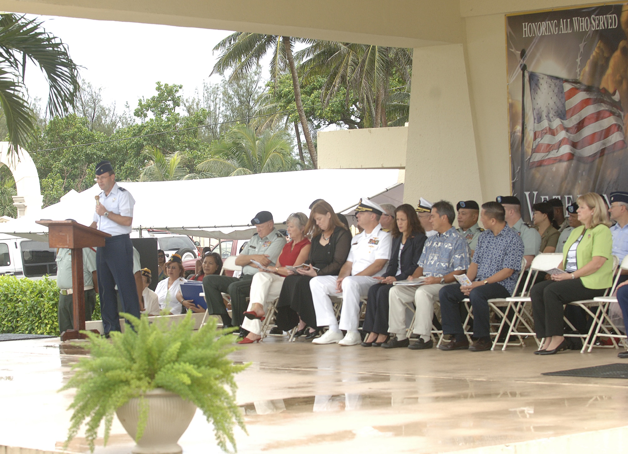 During the Veterans Day Ceremony Nov. 11 at the Ricardo J. Bordallo Governor's Complex, keynote speaker, Brig. Gen. Douglas Owens, 36th Wing commander, spoke of the sacrifice made by more than 24 million veterans across the United States.