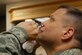 LANGLEY AIR FORCE BASE, Va. -- Chief Master Sgt. James MacKinley, 1st Fighter Wing command chief, self-administers the annual flu vaccine Nov. 13 at the wing headquarters building. The 1st Medical Group will administer the flu vaccine at the Langley Community Center Nov. 16 from 12 p.m. to 5 p.m. and Nov. 19 from 8 a.m. to 5 p.m. to all Department of Defense identification cardholders. For details, call Master Sgt. Clestine Forrest at 764-5252. (U.S. Air Force photo/Airman 1st Class Chase Skylar DeMayo)