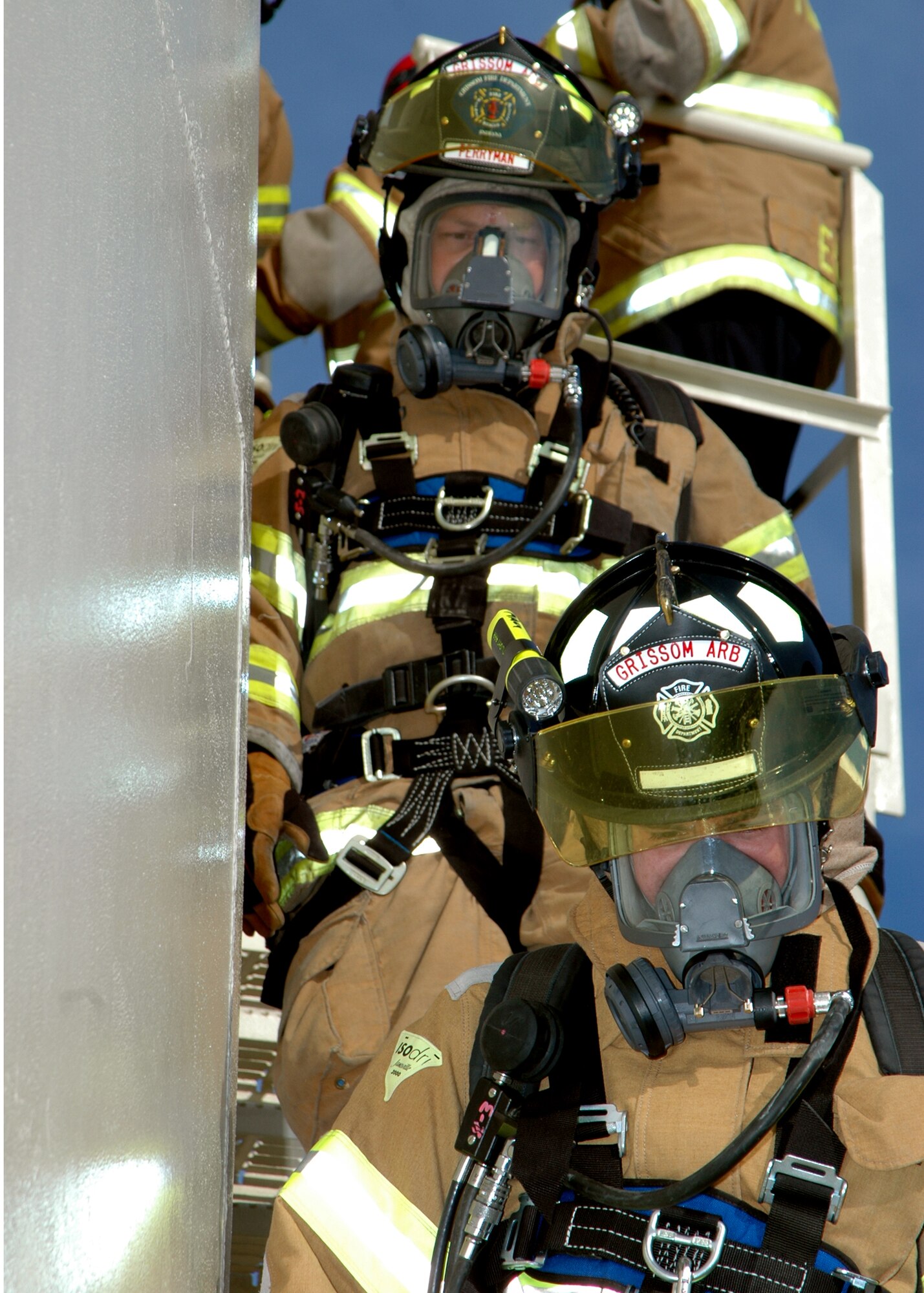 GRISSOM AIR RESERVE BASE, Ind., --  Firefighters from Grissom ARB took part in a special exercise to test their response to an emergency situation in a confined space.  The exercise took place in one of the fuel tanks on base. The purpose of the exercise was to see how efficient the fire department was at rescuing a person in a confined space that may be toxic. The fire department performed well in the annual exercise. (U.S. Air Force photo/Senior Airman Carl Berry)