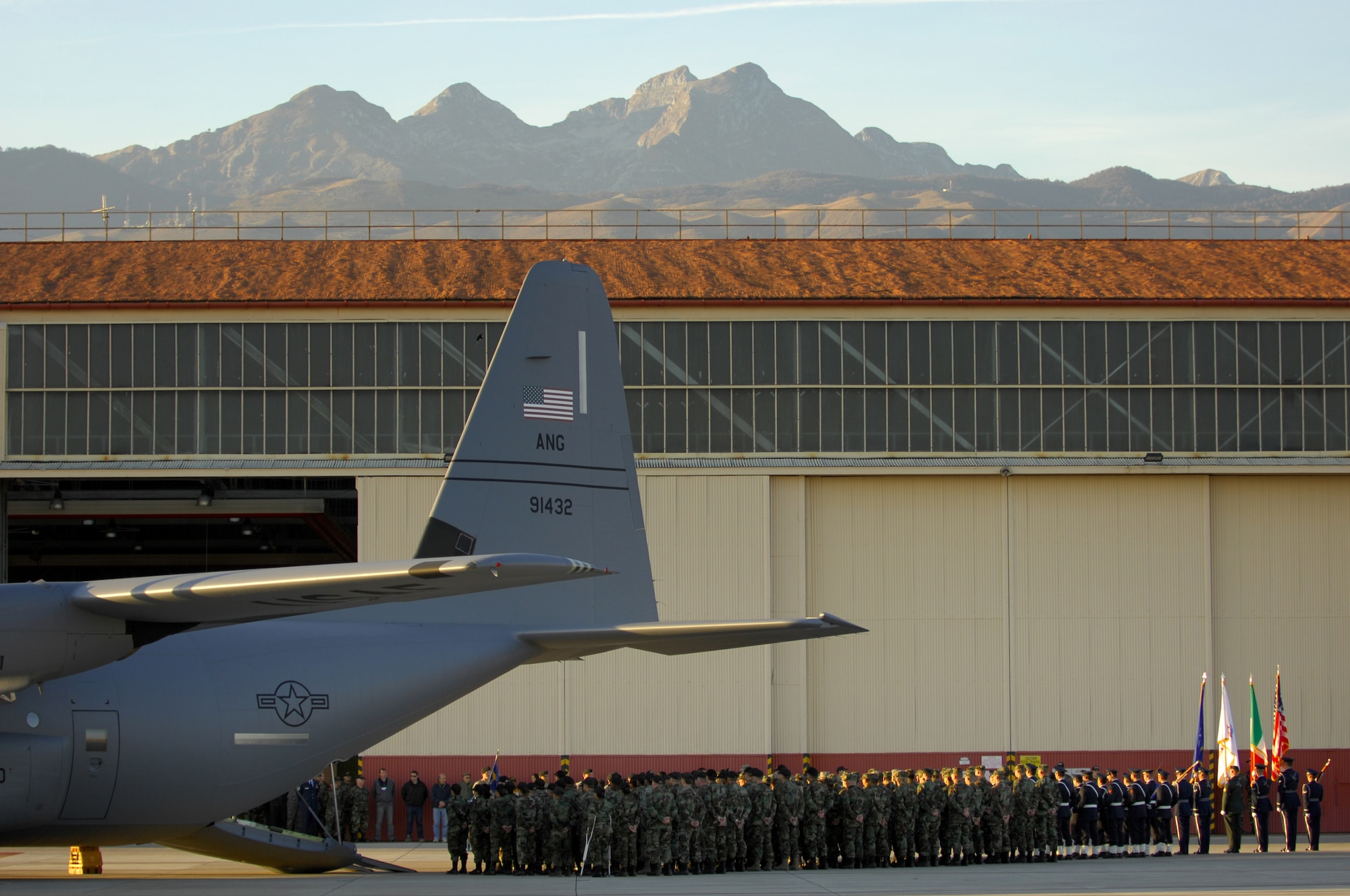 AVIANO AIR BASE, Italy--Airmen and Soldiers conduct a repatriation ceremony Nov. 13, for six servicemembers killed in a U.S. Army UH-60 Black Hawk helicopter crash 22 miles south of Aviano Nov. 8.  (U.S. Air Force photo/Staff Sgt. Michael R. Holzworth) 