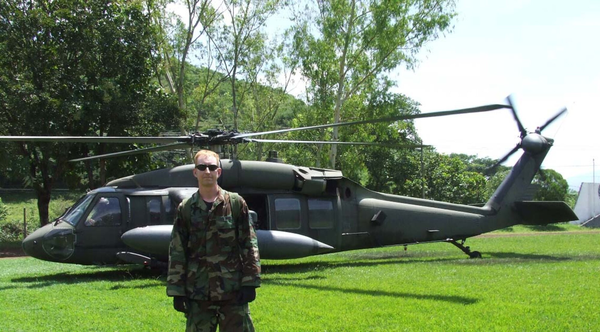 SEYMOUR JOHNSON AIR FORCE BASE, N.C.-- Staff Sgt. Charles Alford, a reservist with the 916th Communication Squadron, sends greetings from El Salvador. He is currently stationed in Honduras as a operations NCO for the directorate of command, control, communications and computer systems for a forward deployed task force. He also supports the mission by teaching a telecommunication academy and has traveled into El Salvador to help support medical operations there. Sgt. Alford supported Operation Iraqi Freedom just last year.