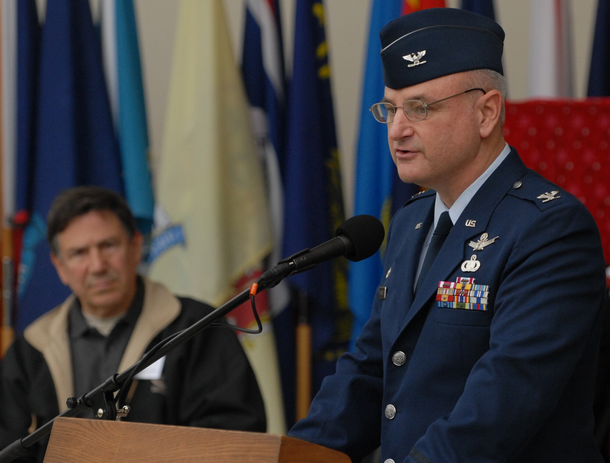 Col. David Madden, GPS Wing commander, spoke at Redondo Beach’s fifth Annual Veterans Day Tribute. (Photo by Stephen Schester)