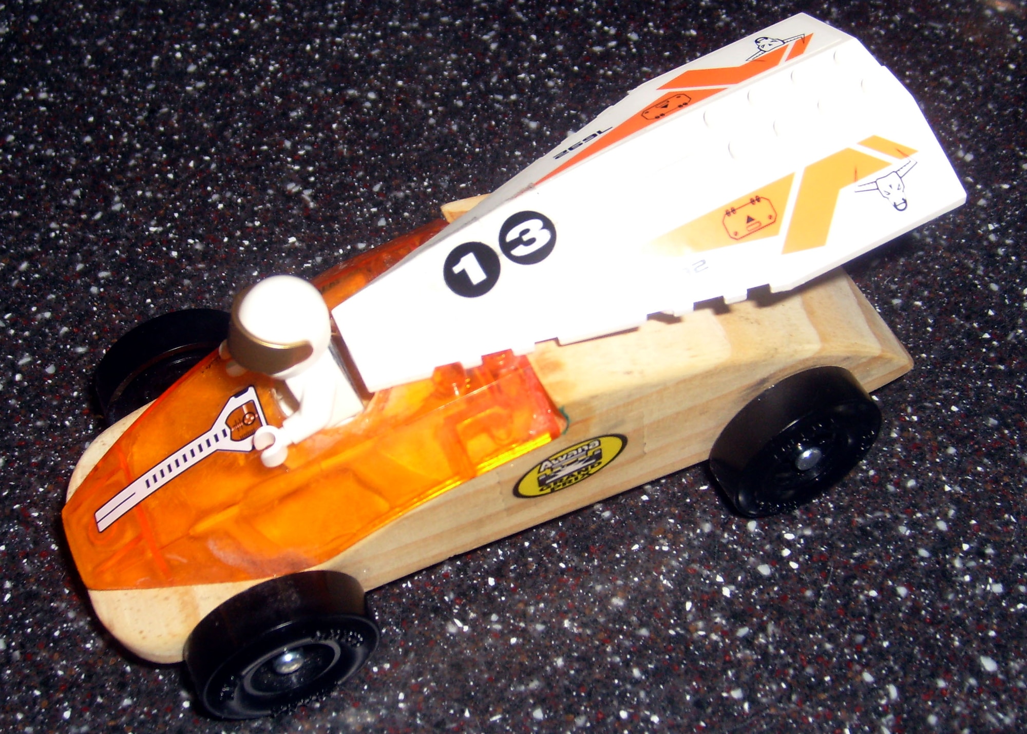 DEL RIO, Texas – The 2nd Place design featured a wing and a Lego driver tucked in behind a cowling and steering wheel. More than 35 children entered cars in the 2007 AWANA Grand Prix held Nov. 17 at Del Rio's First Baptist Church. (U.S. Air Force photo/Capt. Ken Hall)




