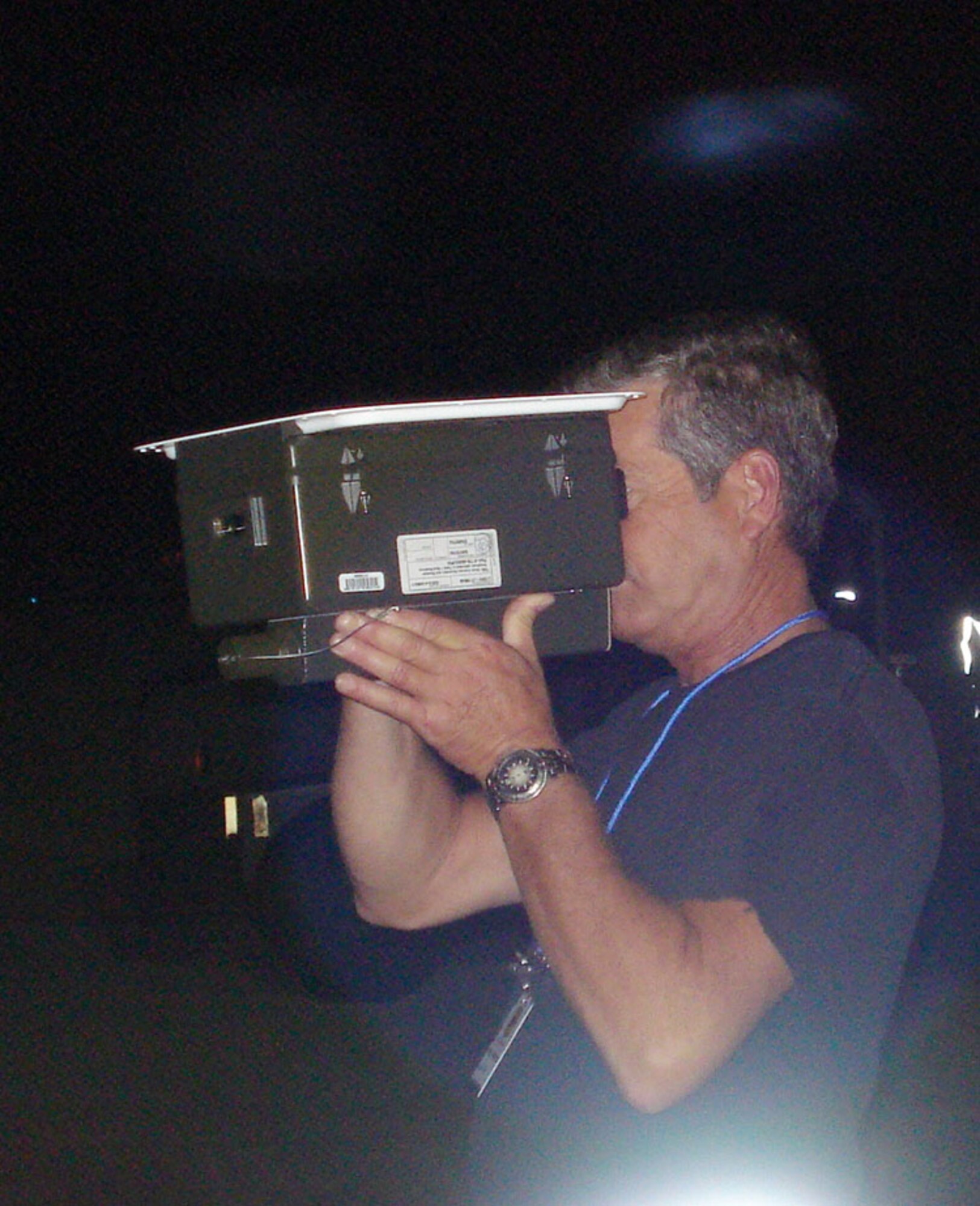 Master Sgt. Johnnie Baker performs a MODE 4 check to make sure the IFF is working.