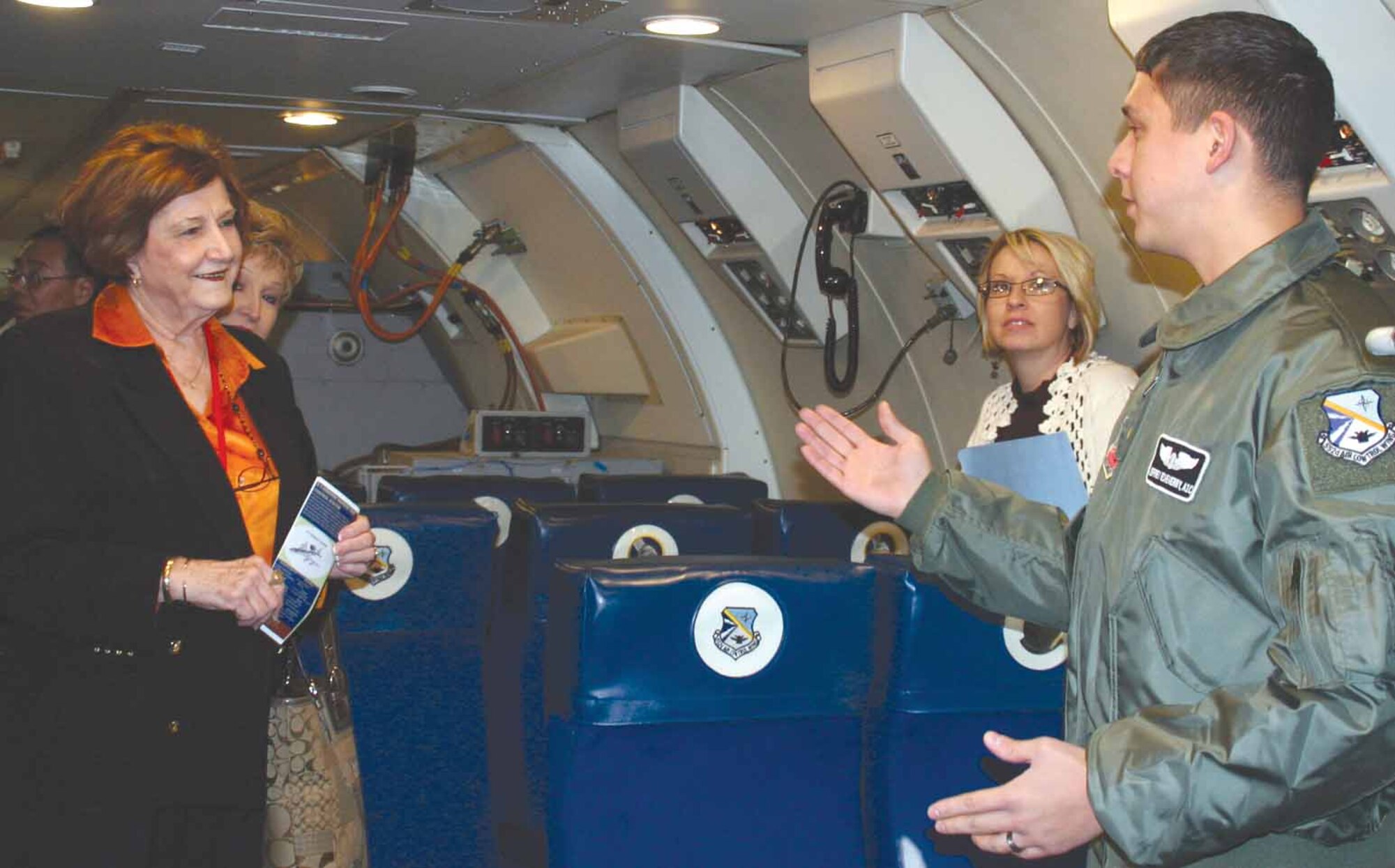 State legislators from Arkansas, Kentucky and Oklahoma visited Tinker Air Force Base last Wednesday as a part of the National Council of State Government Officials conference. In addition to a visit to Bldg. 3001, the group went to the 552nd Air Control Wing where they toured an E-3 Sentry. (Air Force photo)