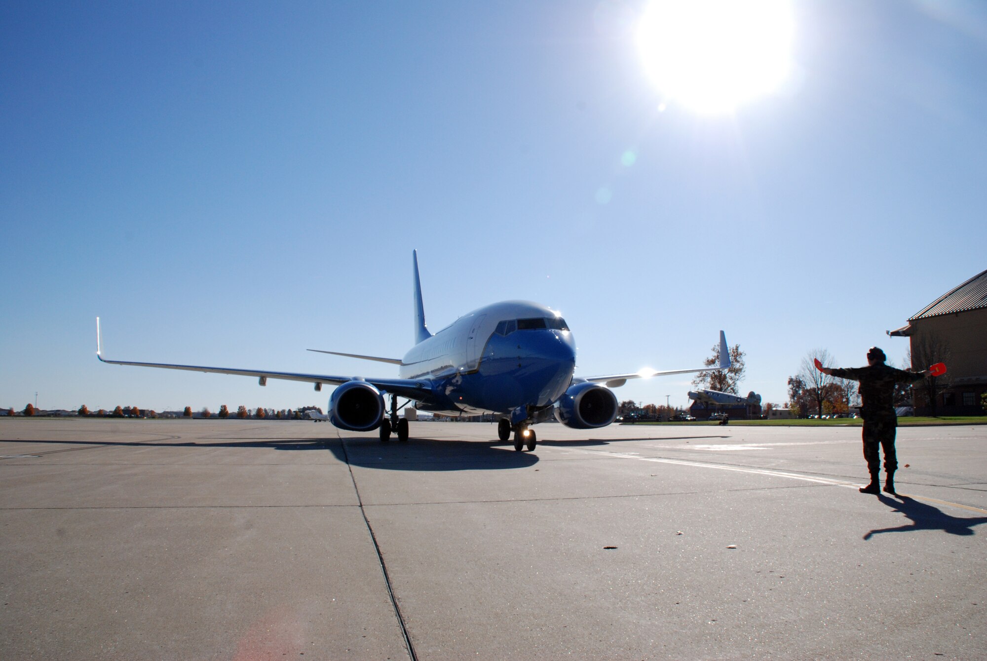 A beautiful, sparkling, freshly-painted new plane touched down down on a recent sunny afternoon near Belleville. The 932nd Airlift Wing, the only Air Force Reserve Command flying wing in Illinois, received its third C-40C distinguished visitor aircraft, as it arrived directly from the factory in Seattle. 

