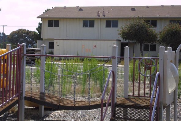VANDENBERG AIR FORCE BASE, Calif. -- Several playground areas like this one outside a house in the former Vandenberg East housing area were donated to the Lompoc Unified School District. The school district paid to have contractors remove the playground equipment and install it at area schools. (U.S. Air Force/courtesy photo)
