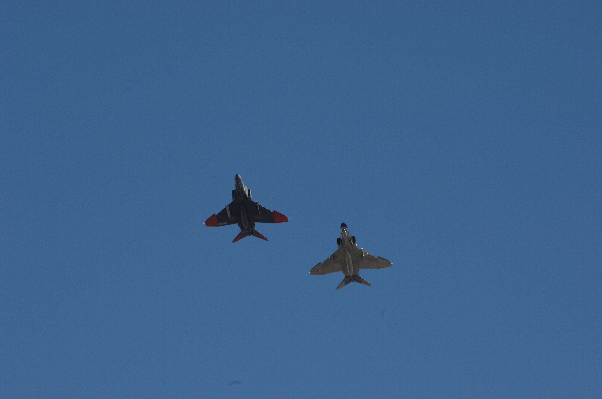 During the F-4 dedication ceremony Nov. 27 at Arnold Air Force Base, Tenn., two F-4C aircraft from Tyndall Air Force Base, Fla., perform a flyover, a tradition dating back to World War I.