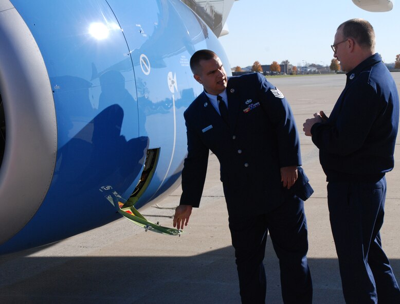 Maintenance is important to keep the C-40C going strong and flight attendants take care of the customers in the air.  Col. Maryanne Miller, 932nd Airlift Wing commander, said that despite all of the demands and training requirements, she understands why her Air Force Reservists choose to become flight attendants. 

"It's an exciting time in our wing's history," Colonel Miller said. "We represent the only wing in Air Force Reserve Command that provides executive airlift support for our nation's senior leaders. Supporting our nation with superior service is a mission we understand and enjoy doing." 

Colonel Miller has more than 4,400 flying hours in a variety of Air Force aircraft, including the C-141, C-5 and C-9C. 

"From our maintainers to our pilots and flight attendants, I can truly say we have engaged this mission with the customer in mind," she said. "I have dedicated professionals doing this mission day to day, and I am extremely proud of their service and commitment." 

The colonel pointed out that the 932nd AW has worked closely with the regular Air Force's 89th Airlift Wing at Andrews AFB, Md., to ensure synergy of resources and smart operations while standing up this new mission. 

"In addition, the 201st Airlift Squadron at Andrews has been integral in assisting with our pilot currency until our new C-40C aircraft arrives," she said. "It is truly an integrated operational approach to operational support airlift and our distinguished visitor mission." 

Lt. Col. Barry Rutledge, director of operations for the 73rd AS, is proud of the men and women who cater to the needs of a wide range of people on the flights. 

"The job these flight attendants do is incredible," Colonel Rutledge said. "They perform at an outstanding level, not just for one flight of one mission, but on every leg of every mission. That level of service and dedication is unparalleled in my opinion. I stand in awe of these folks. We need more of these dedicated professionals i